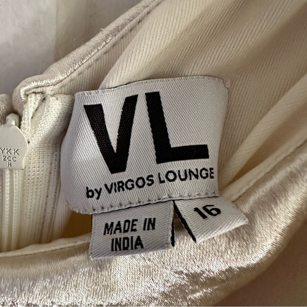Virgos Lounge V L The Label Puff Sleeve Wrap Mini‎ Dress champagne formal glam - Picture 4 of 6